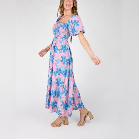 The Lovers Maxi Dress in blue floral by Vestique size S - Picture 4 of 8